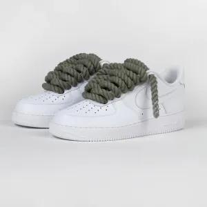 Custom Nike AIR Force 1 Sneaker - Rope Schnürsenkel Khaki