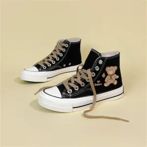 CUTE BEAR HIGH TOP CANVAS SHOES UB3375