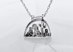 Desert Scape Silver Necklace, Mini Landscape Desert Southwest