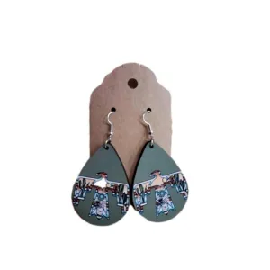 Desert Thunderbird Wood Earrings