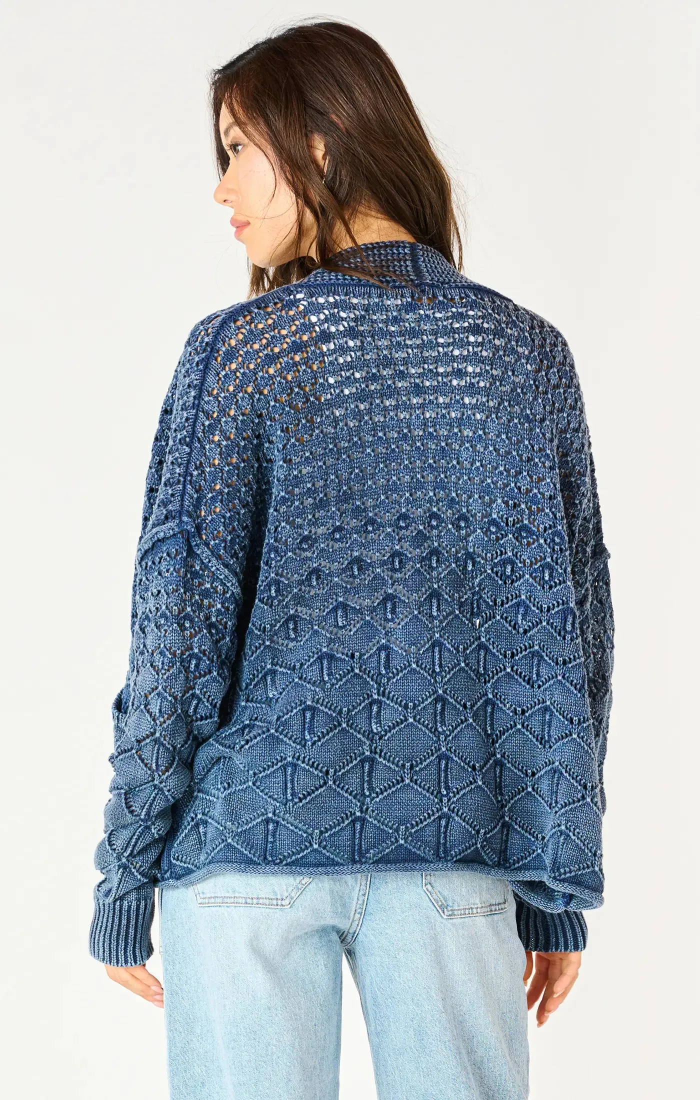 Dex Washed Indigo Cotton Cardigan