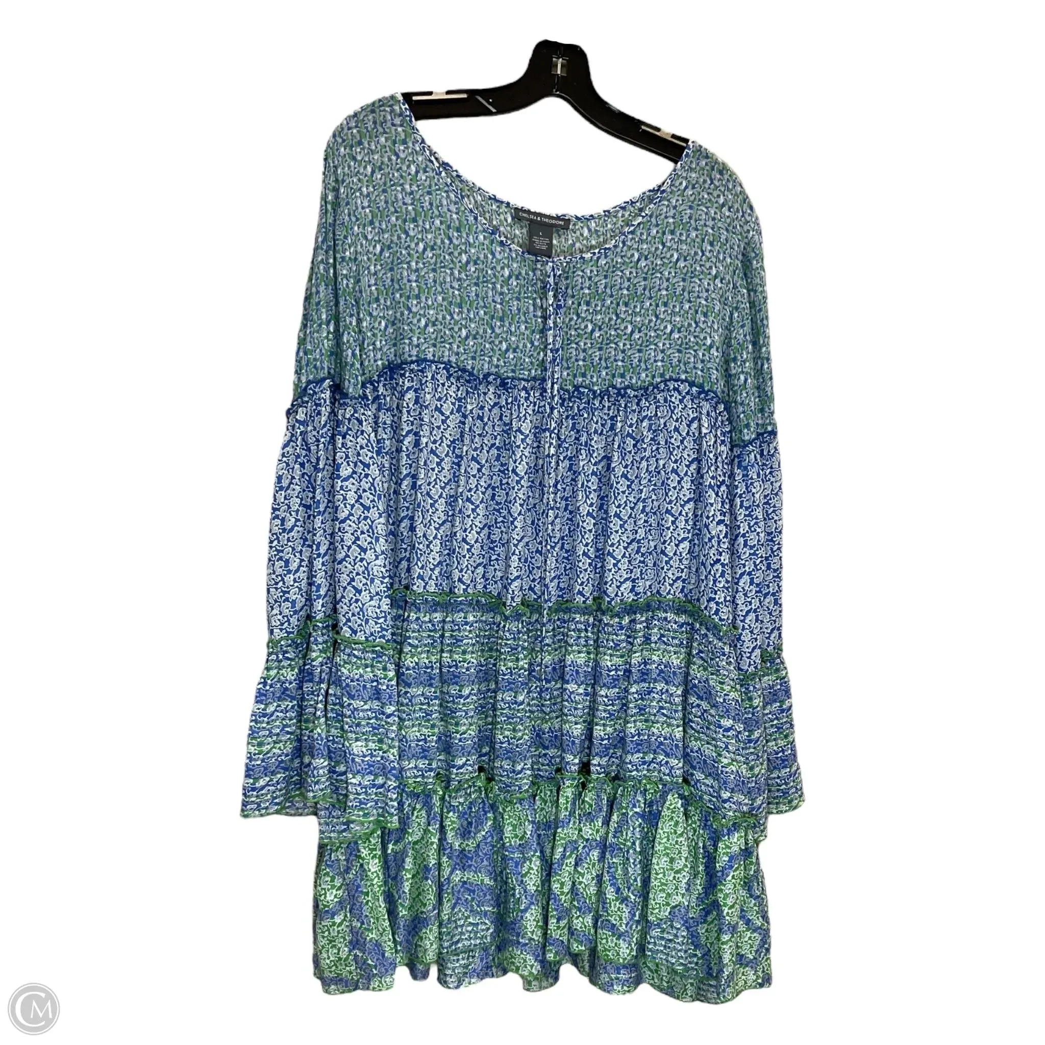 Dress Work By Chelsea And Theodore In Blue & Green, Size: L