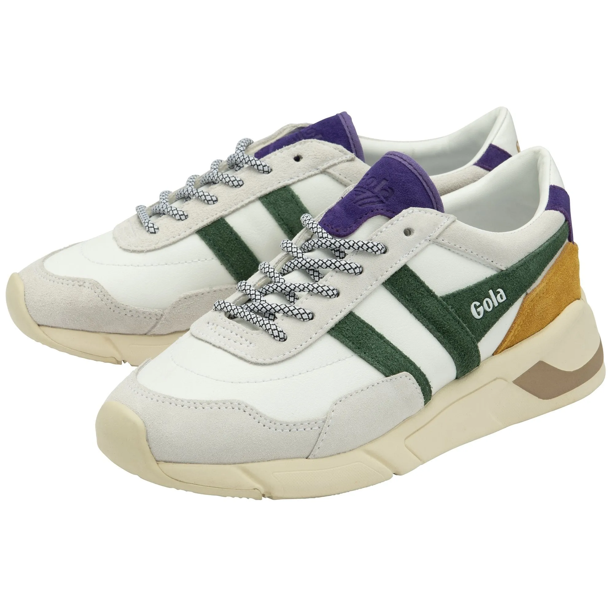 Eclipse Pure Sneaker (White/Evergreen/Royal Purple)