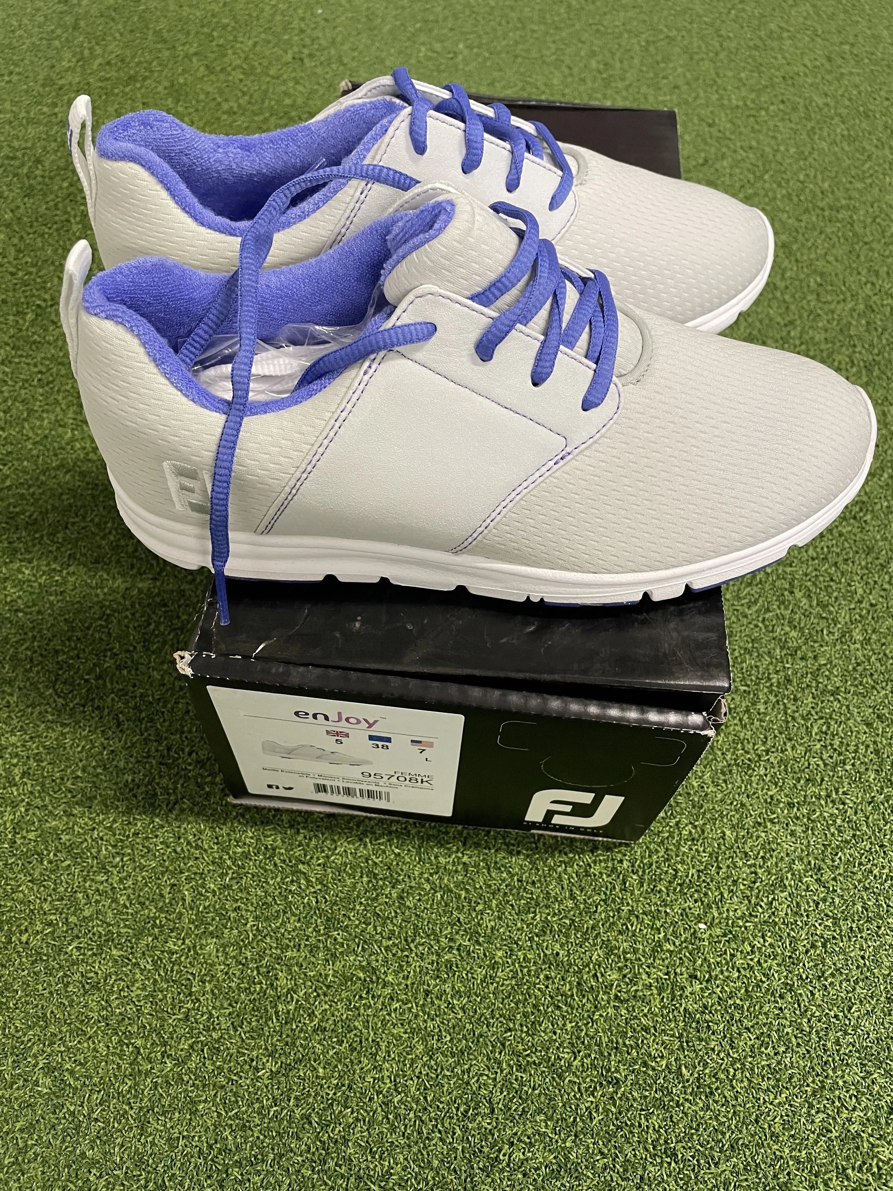 EX Shop Display Footjoy Ladies enJoy Golf Shoes 95708K / Light Grey / Size UK 5 W
