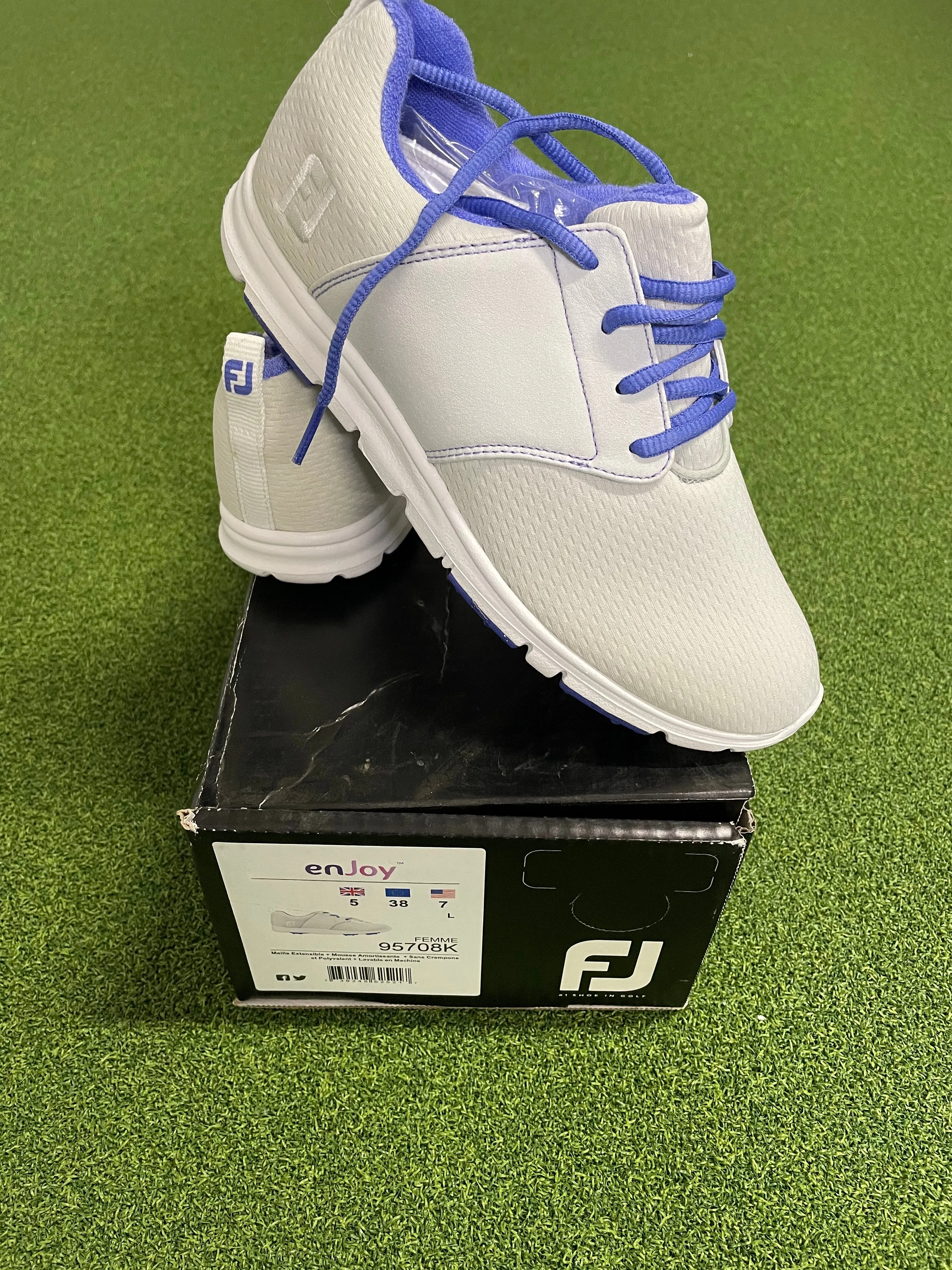 EX Shop Display Footjoy Ladies enJoy Golf Shoes 95708K / Light Grey / Size UK 5 W
