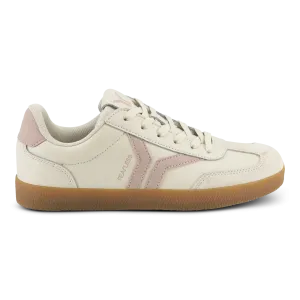 Fearless Womens Sneaker in beige leather with pink wing