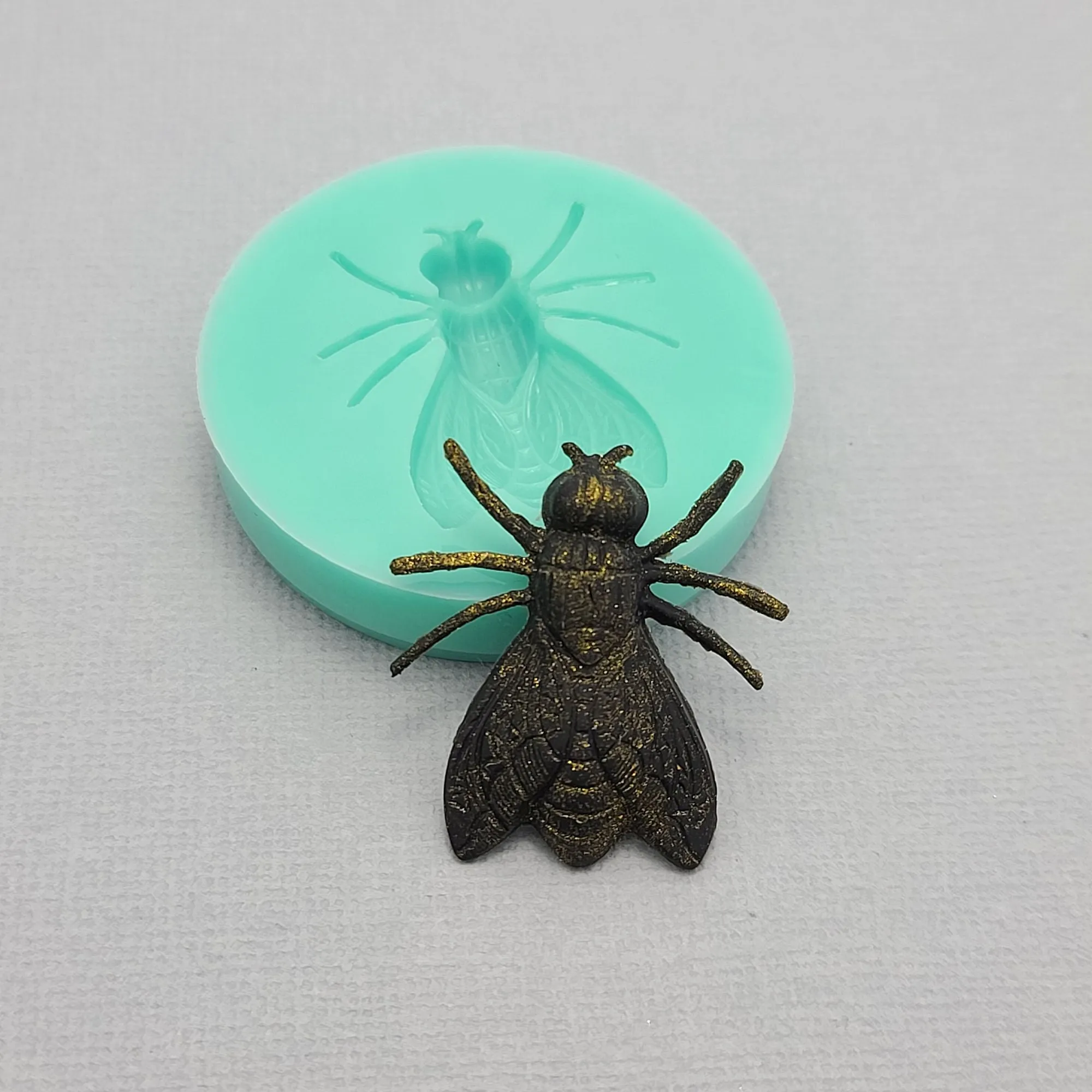 Fly Insect Silicone Mold Flexible for Crafts, Jewelry, Resin, Scrapbooking, Polymer Clay.