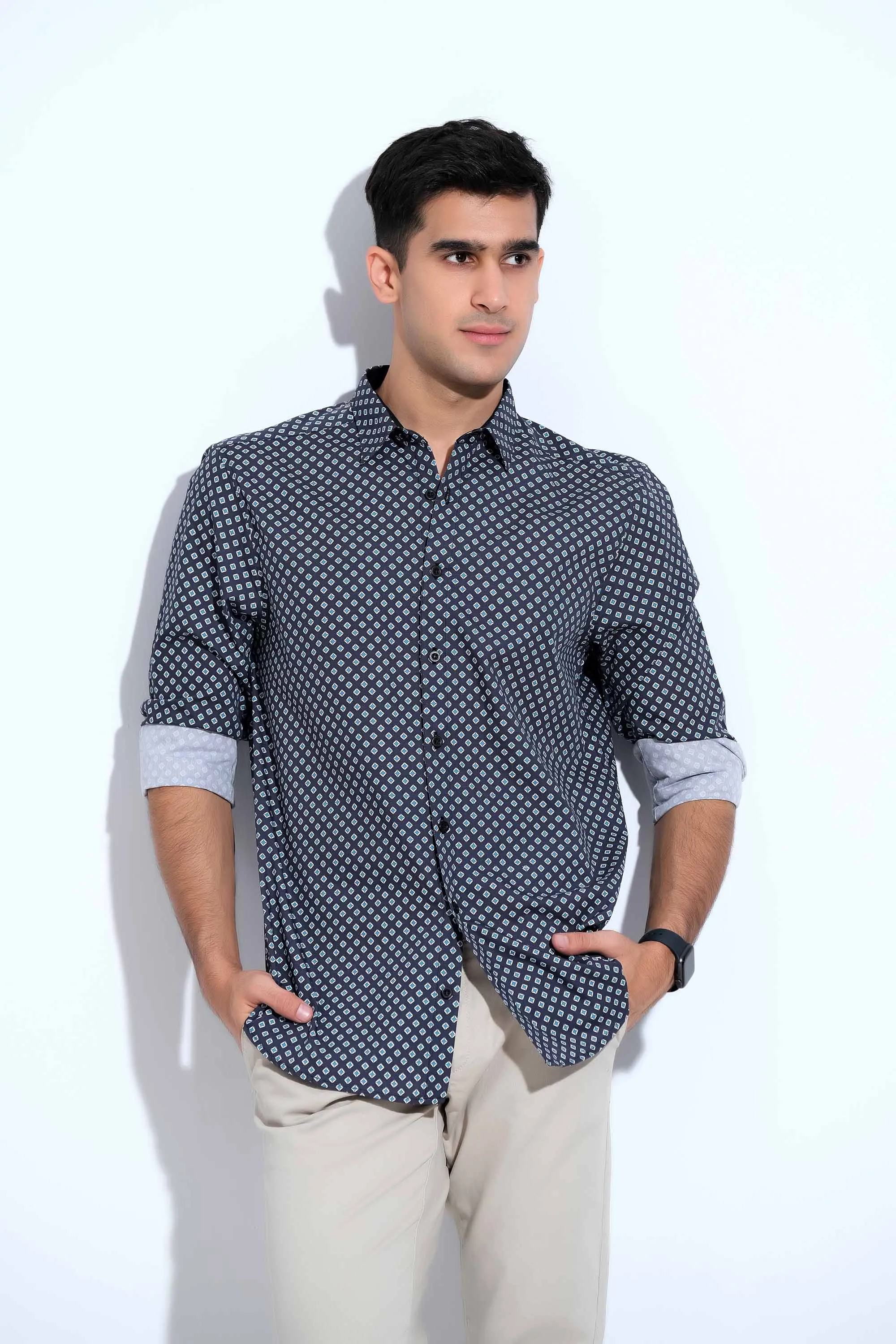 Gents Navy Casual Shirt