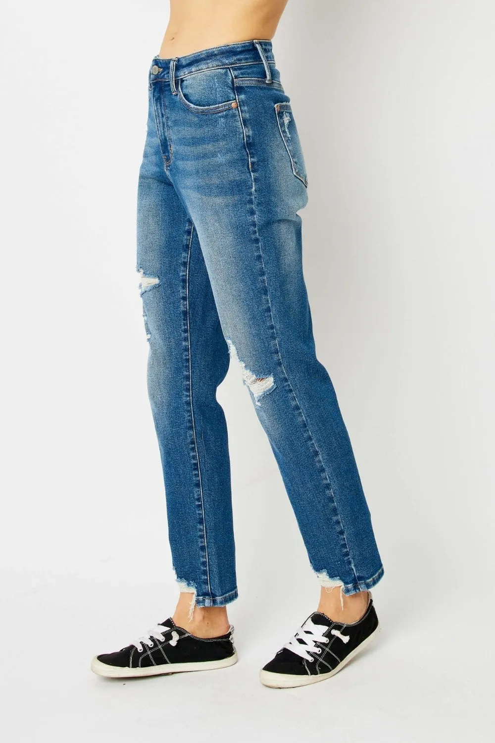 Hadley Judy Blue Full Size Distressed Slim Jeans