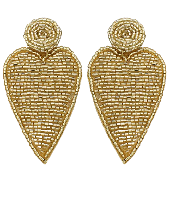 Heart Patch Earrings - Gold