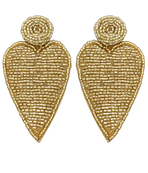 Heart Patch Earrings - Gold