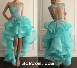 High Low Lace Backless Prom Dresses Backless Prom Dress Lace Evening Dress