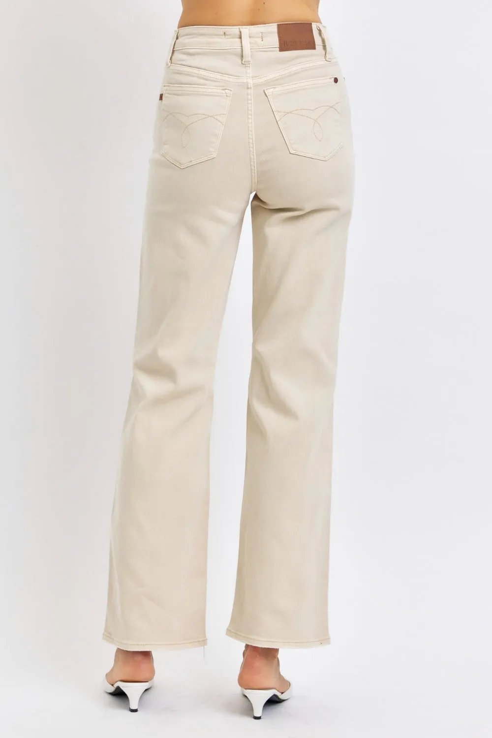 Judy Blue Full Size High Waist Distressed Wide Leg Jeans ONLINE EXCLUSIVE