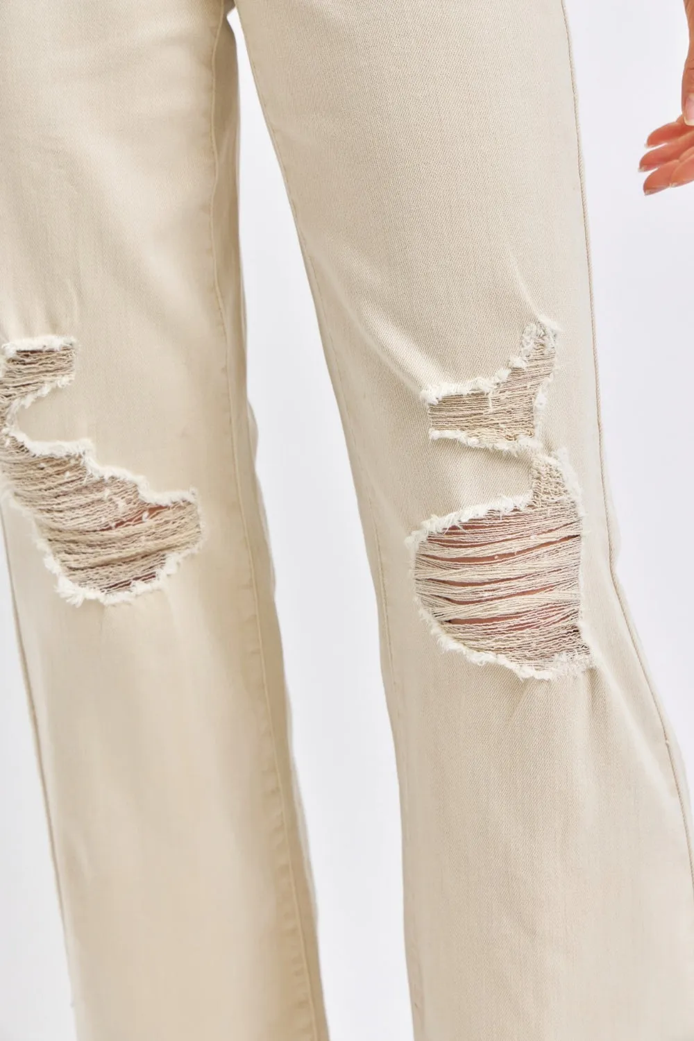 Judy Blue Full Size High Waist Distressed Wide Leg Jeans ONLINE EXCLUSIVE
