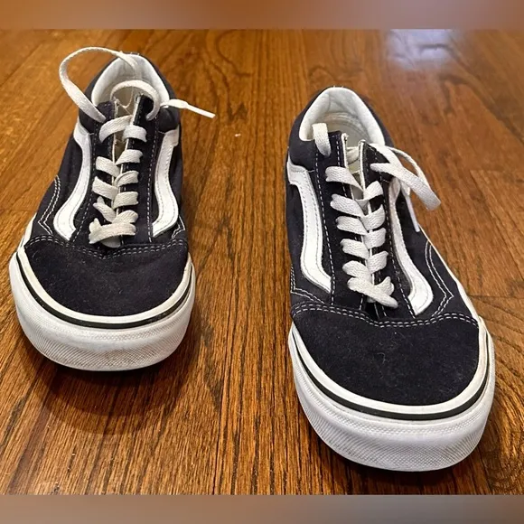 Kids Vans Off The Wall Old Skool Navy Canvas Sneakers
