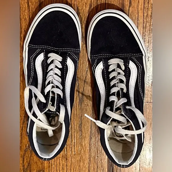 Kids Vans Off The Wall Old Skool Navy Canvas Sneakers