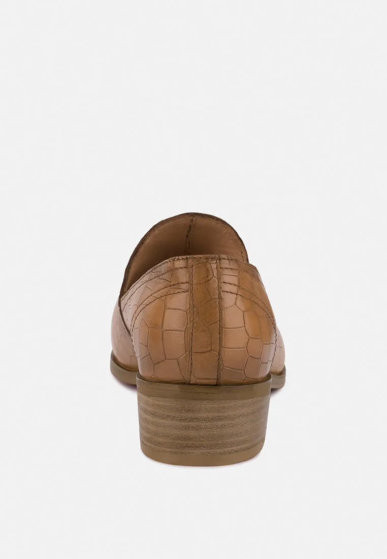 Lilliam Metal Highlight Casual Leather Loafers By Ruw