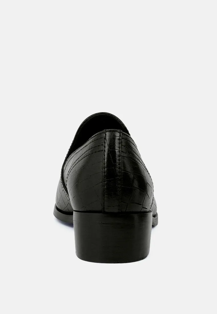Lilliam Metal Highlight Casual Leather Loafers By Ruw