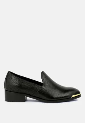 Lilliam Metal Highlight Casual Leather Loafers By Ruw