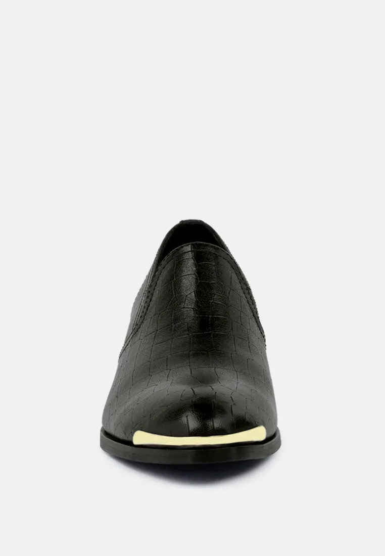 Lilliam Metal Highlight Casual Leather Loafers By Ruw