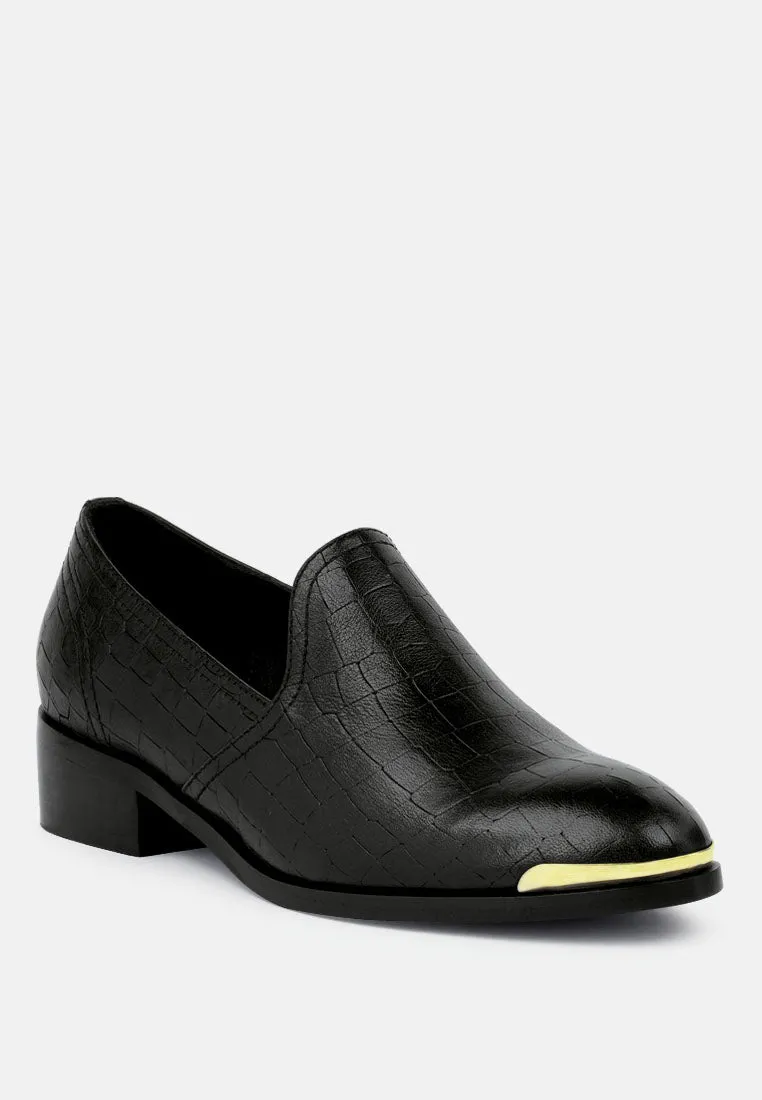 Lilliam Metal Highlight Casual Leather Loafers By Ruw