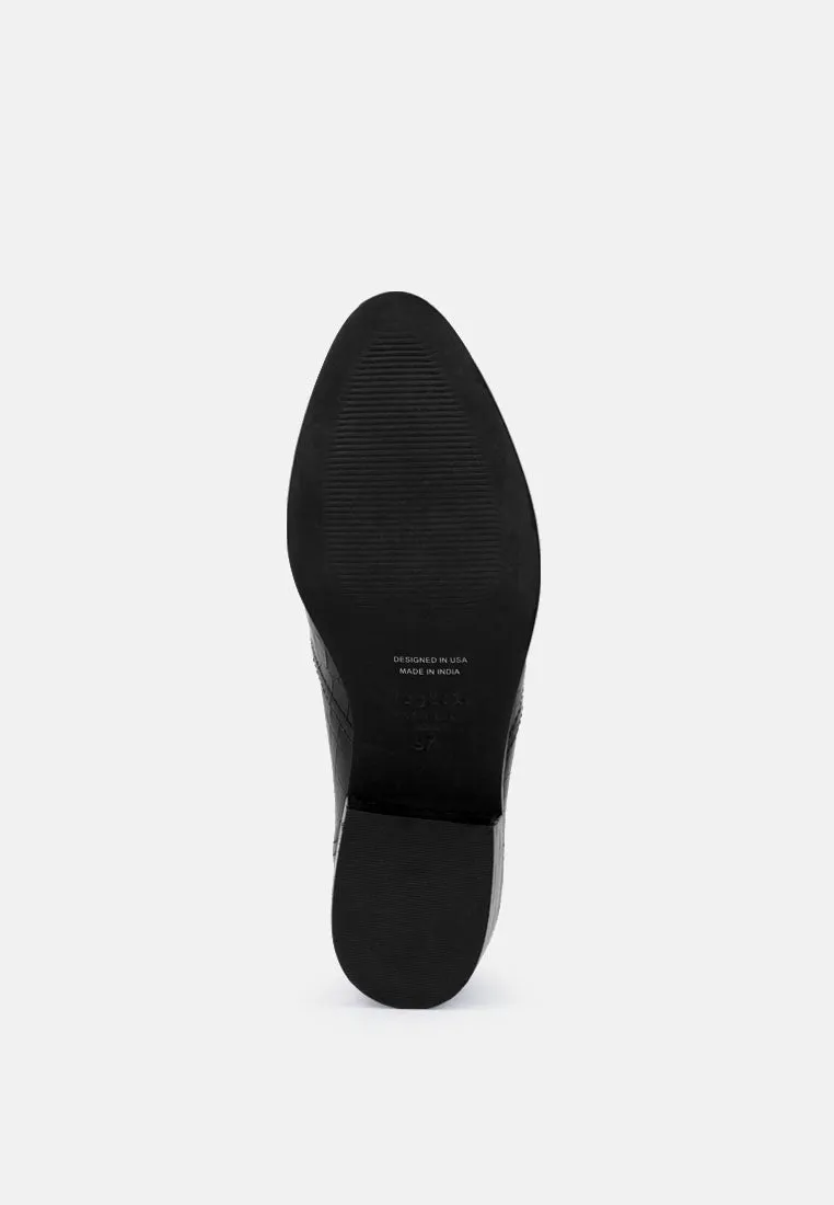 Lilliam Metal Highlight Casual Leather Loafers By Ruw