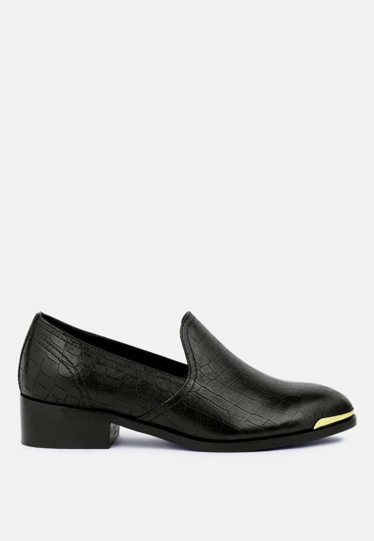 Lilliam Metal Highlight Casual Leather Loafers By Ruw