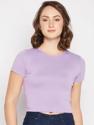 Madame Solid Mauve Crop Top