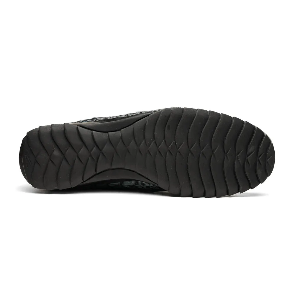 Marco Di Milano Kratos Men's Grey Shoes Exotic Caiman Crocodile Sneakers