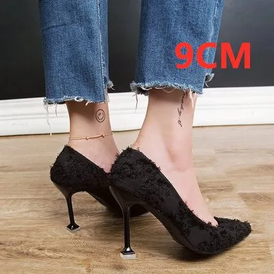 Marlisasa Women Cute High Quality Sweet Office High Heel Pumps Lady Fashion Pumps Classic Black Shoes Femmes Talons Hauts F273