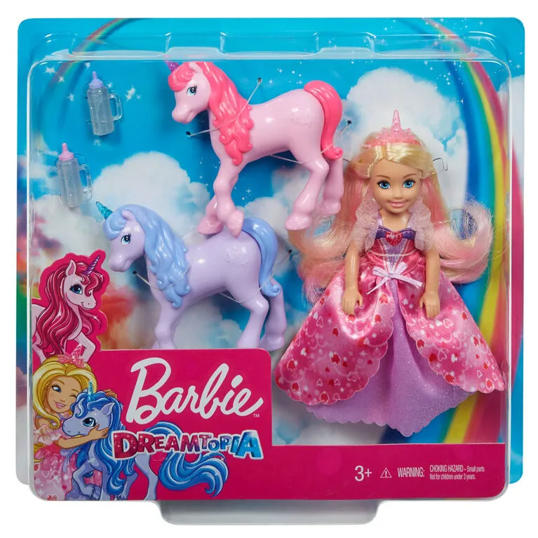 Mattel Barbie Dreamtopia Doll and Unicorns - Damaged Box, Contents are Perfect