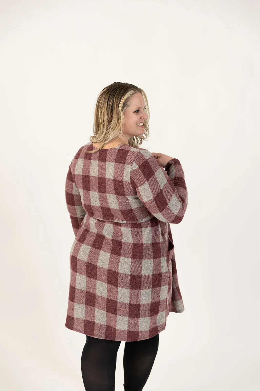 Maureen Long Sleeve Plaid Dress Curvy