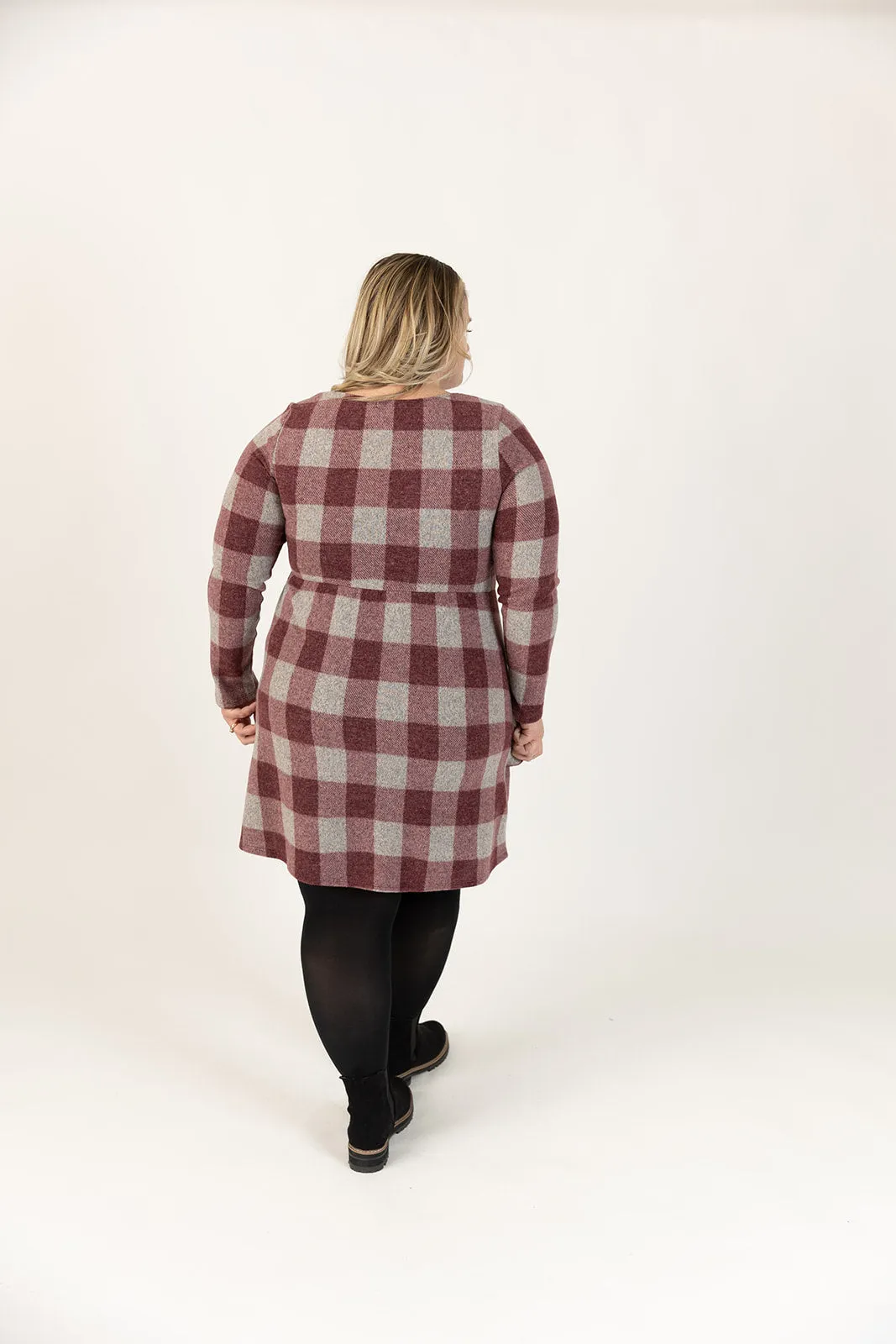 Maureen Long Sleeve Plaid Dress Curvy