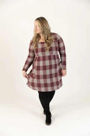 Maureen Long Sleeve Plaid Dress Curvy