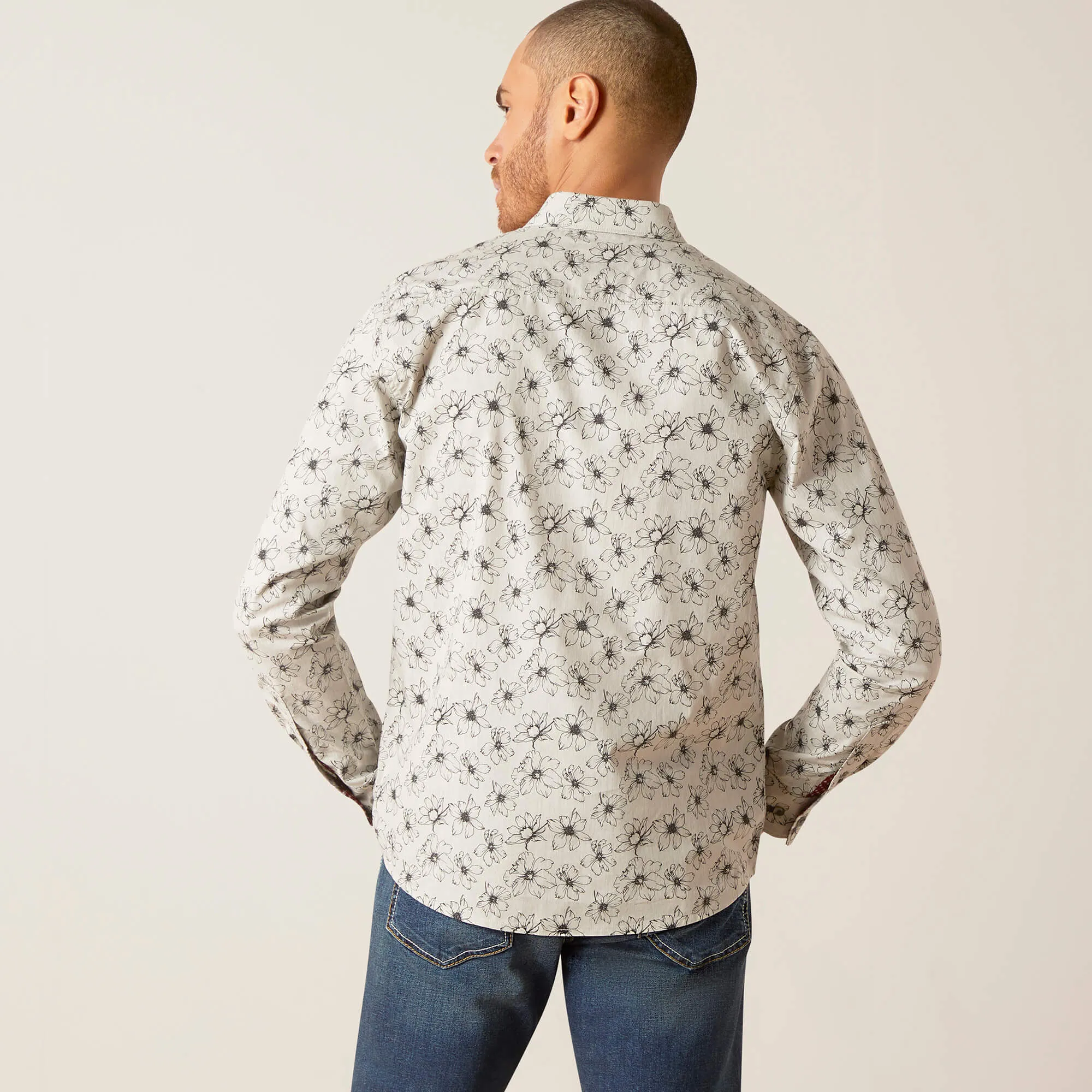 Men’s Ariat Grey Memphis Stretch Modern Fit Shirt