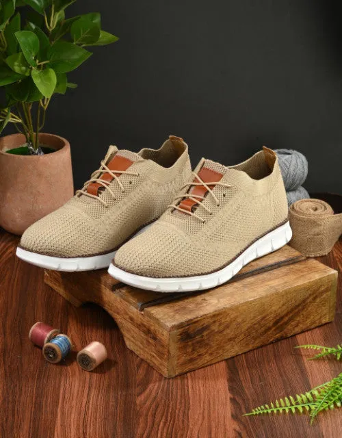 Men's Breathable Knit Sneakers Lace-up Shoe