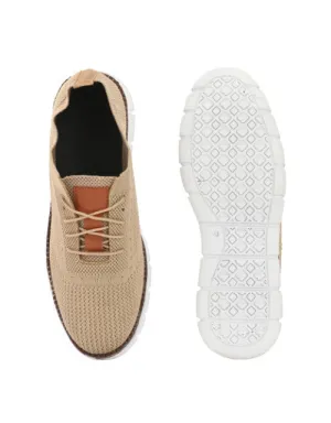 Men's Breathable Knit Sneakers Lace-up Shoe