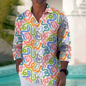 Men's Fashion Art Animal Print Long Sleeve Shirt