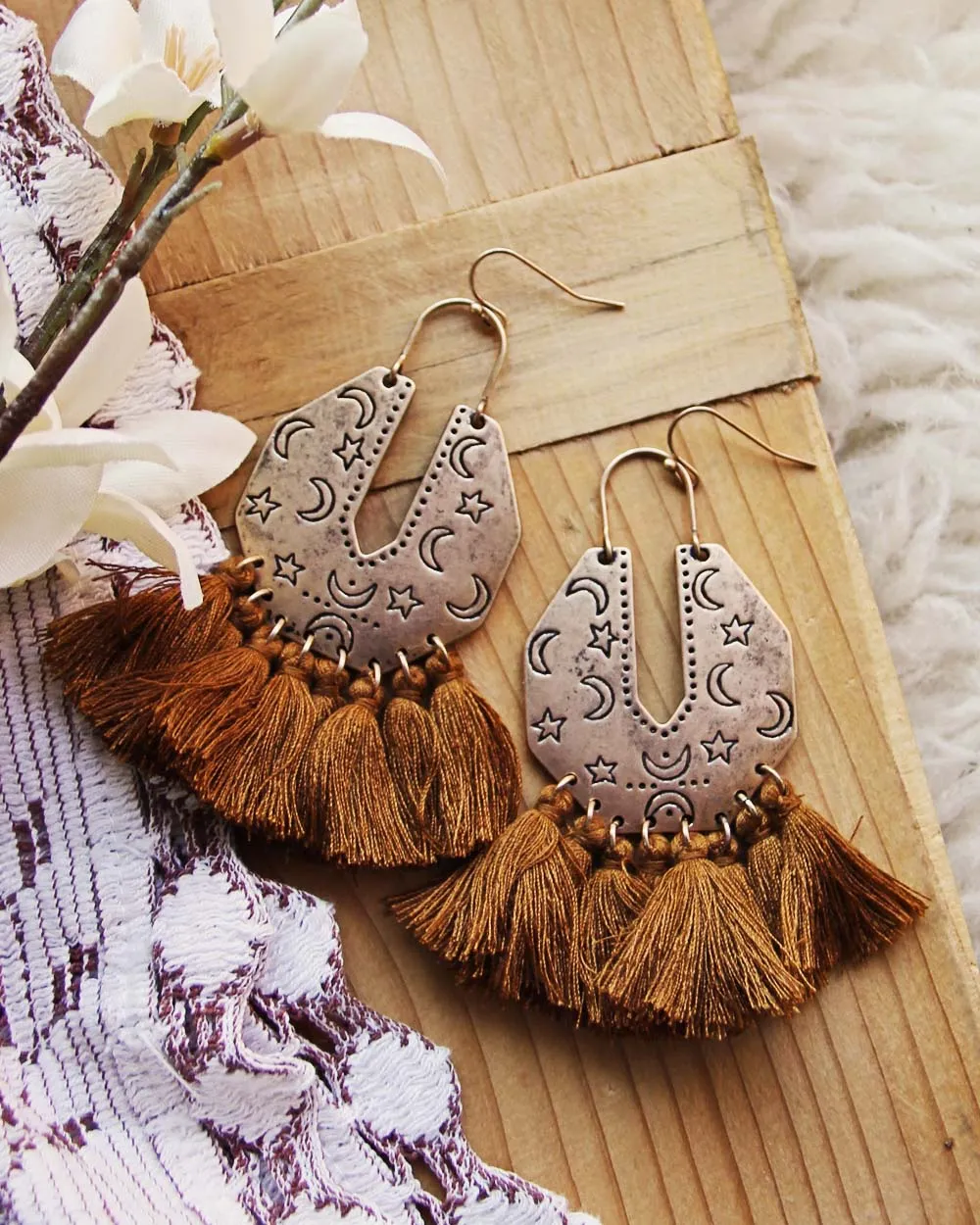 Moon & Stars Earrings in Desert