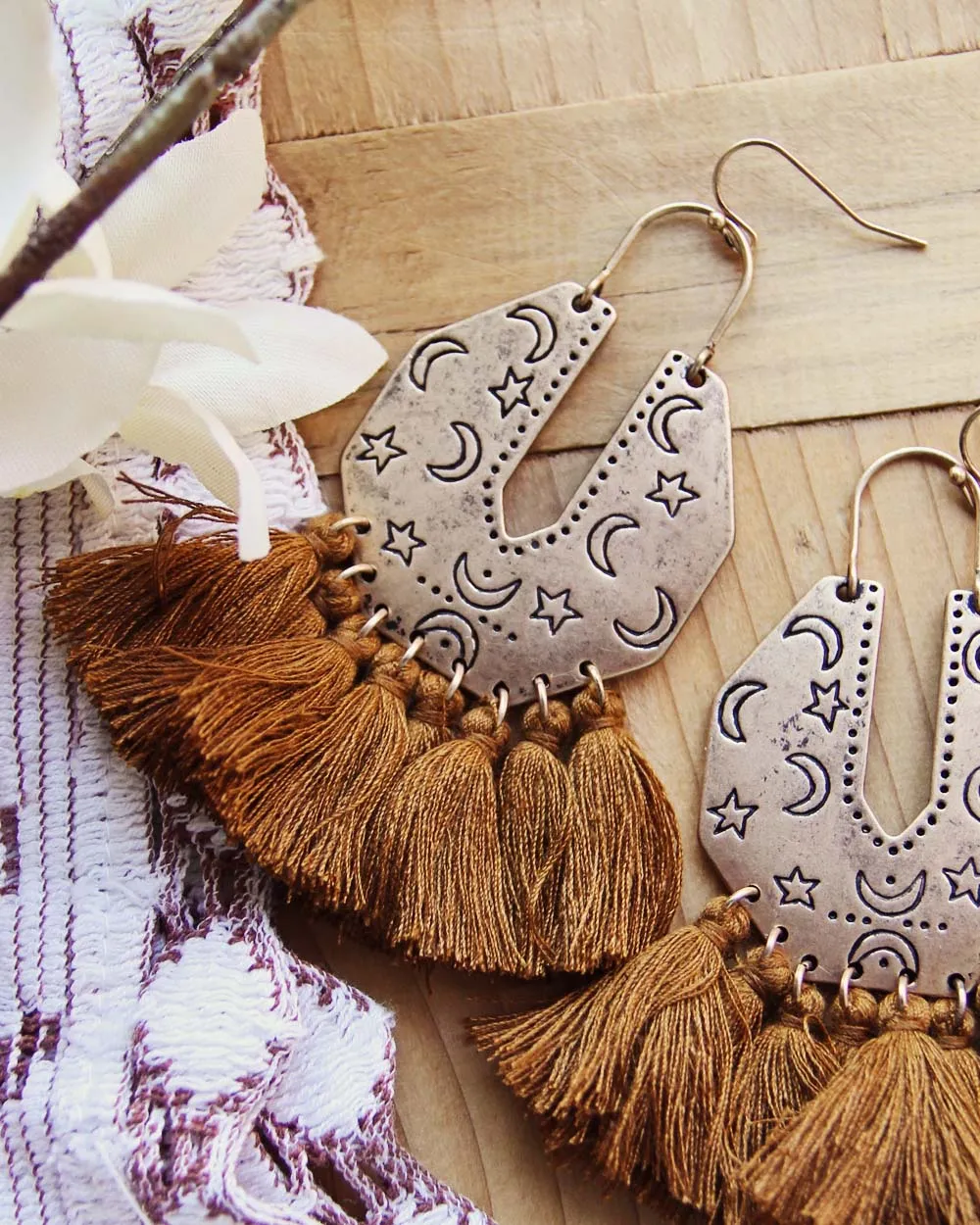 Moon & Stars Earrings in Desert