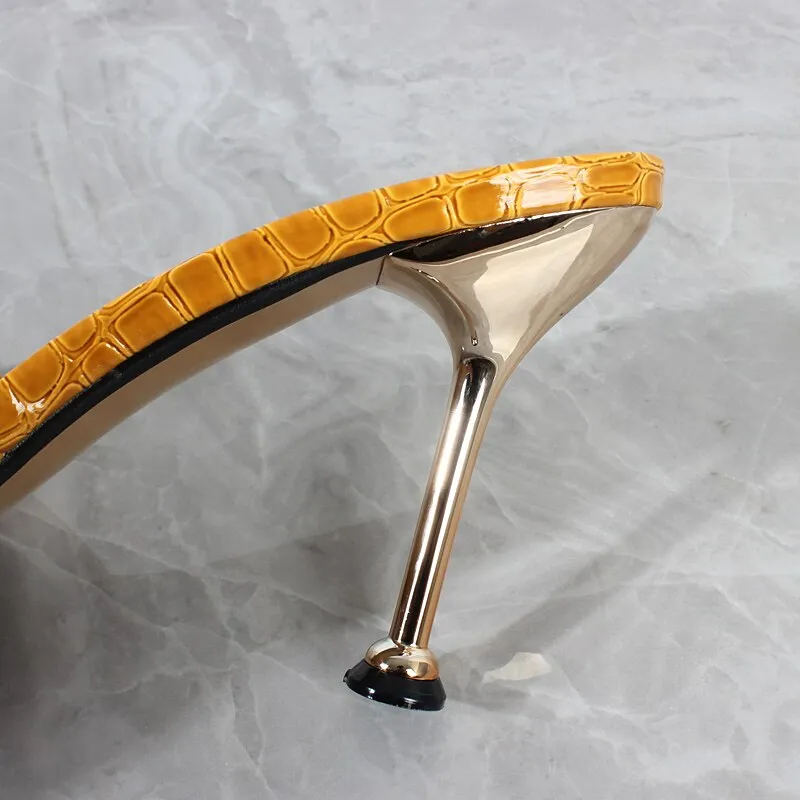 New Pointed High Heel Sandals Metal Decorative Stiletto