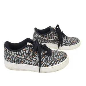 Nike Just Do It Air Force 1 Sneakers Kids Size 6.5 Youth AO3977 Black White Logo