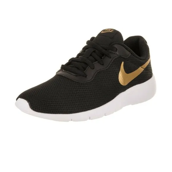 Nike Tanjun (GS) Black Metallic Gold White Kids Running Shoes 818381 016