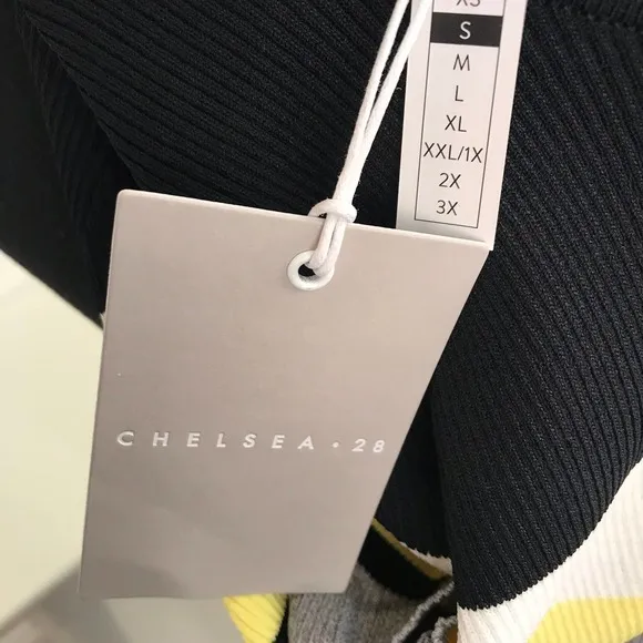 NWT Chelsea 28 Multi Stripe Sweater Body Con Dress