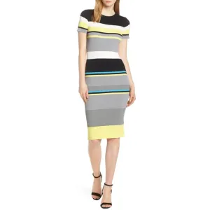 NWT Chelsea 28 Multi Stripe Sweater Body Con Dress