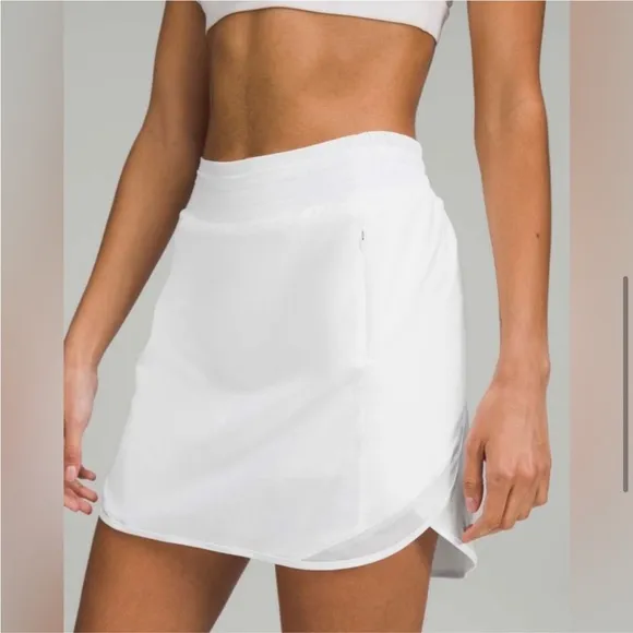 NWT Lululemon Hotty Hot HR Skirt In White Size 2 Long