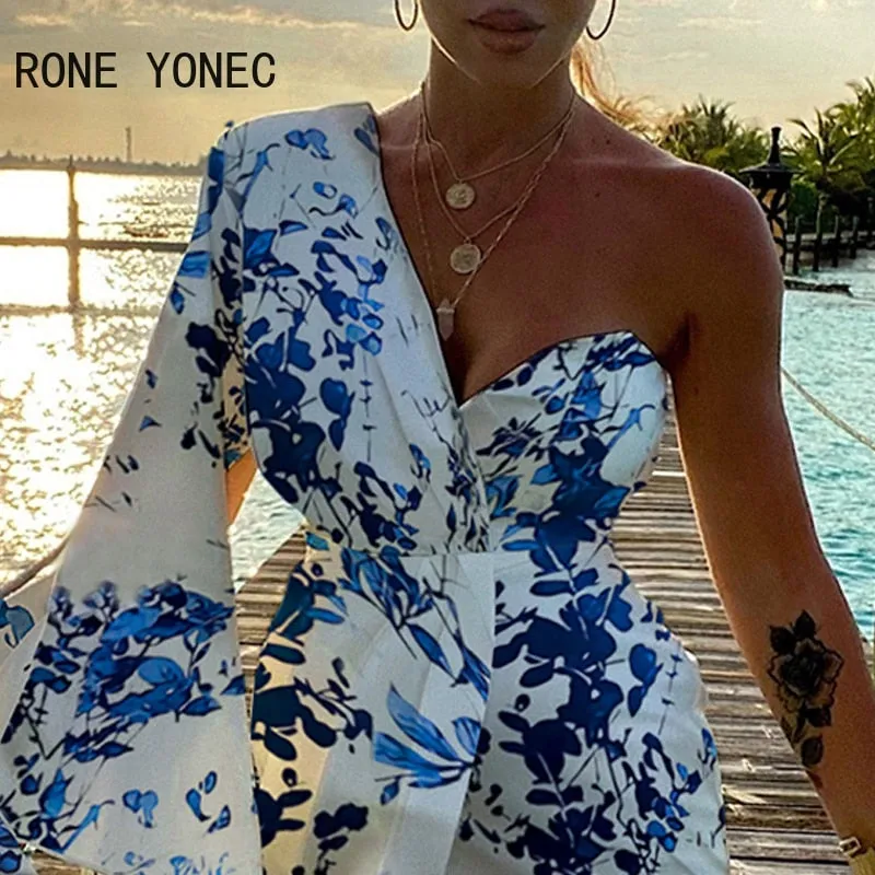 One Shoulder Ruched Dress Casual