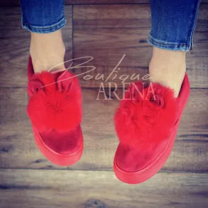 Pantofi casual dama cu urechi Benigno rosii