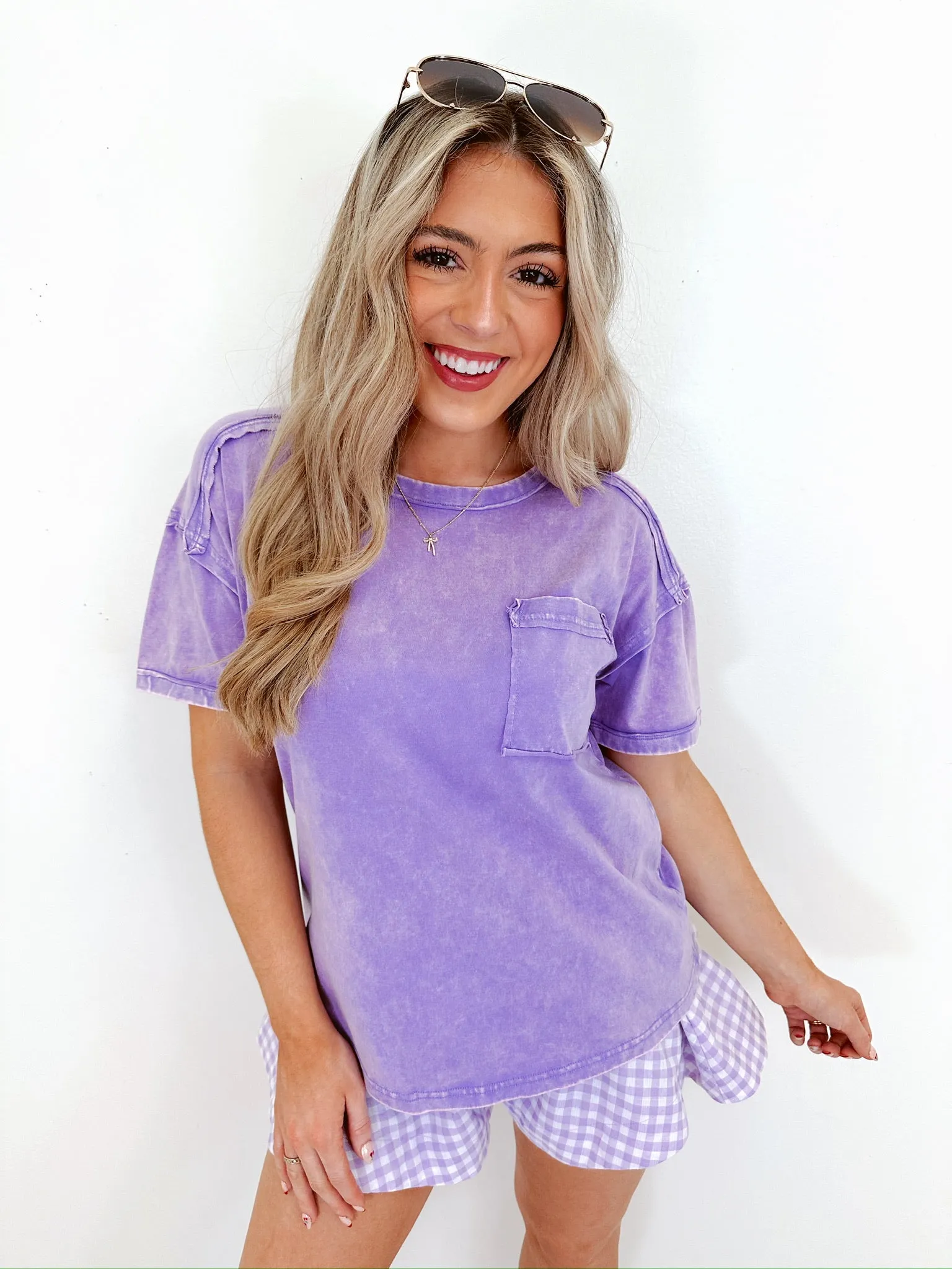 Pax Pocketed Mineral Washed Tee - Lavender