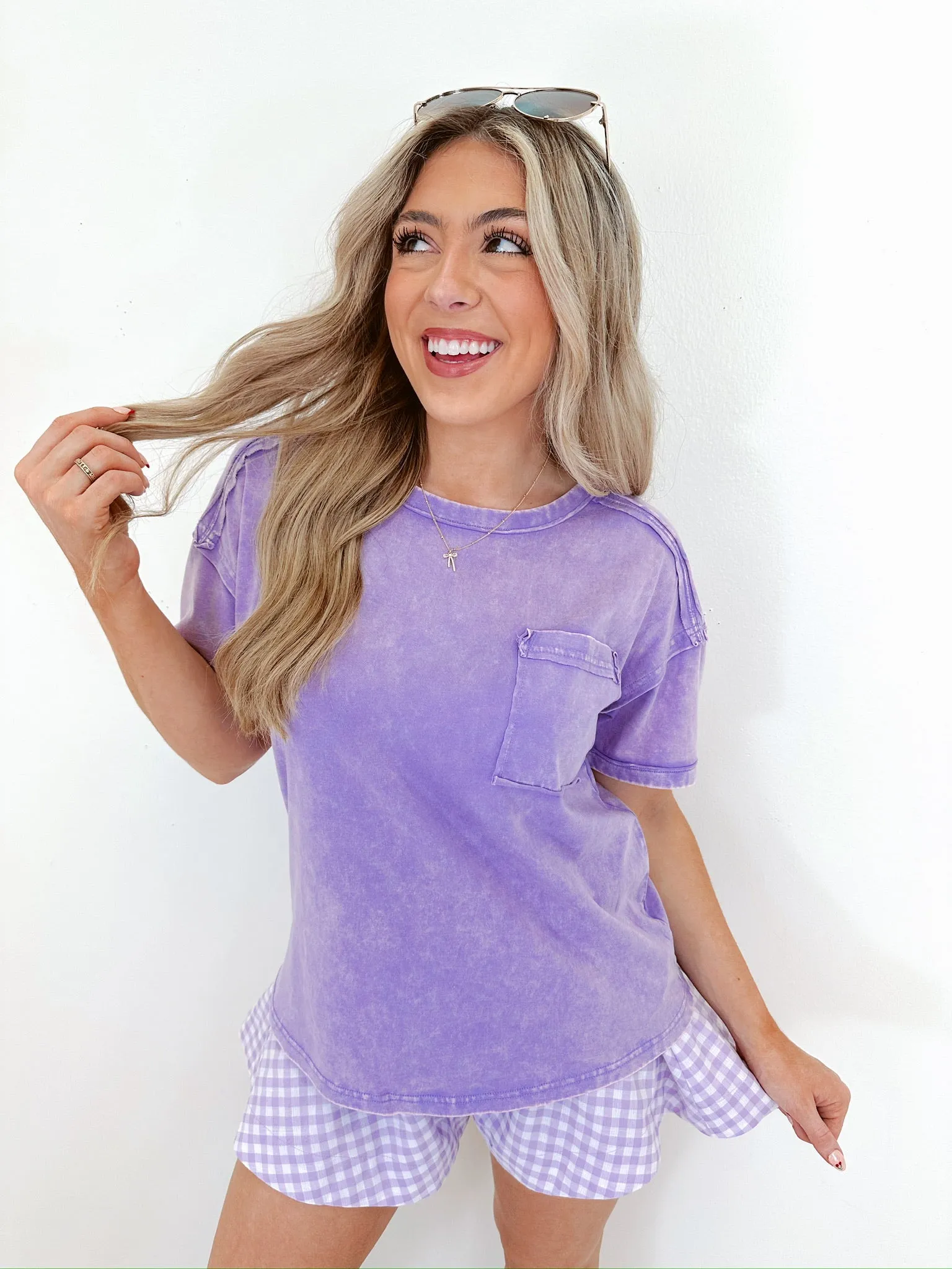 Pax Pocketed Mineral Washed Tee - Lavender